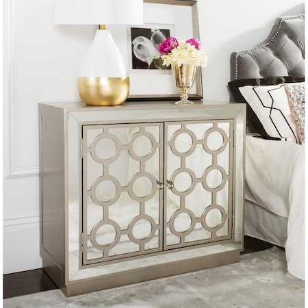 Safavieh Kaia 2 Door Chest; Champagne & Mirror CHS6404A